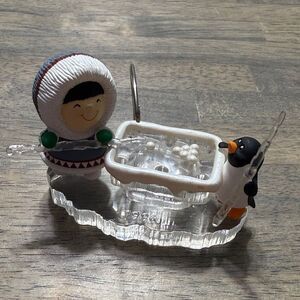 Hallmark 2002 Frosty Friends Ornament with Penguin Ice Tub Scene